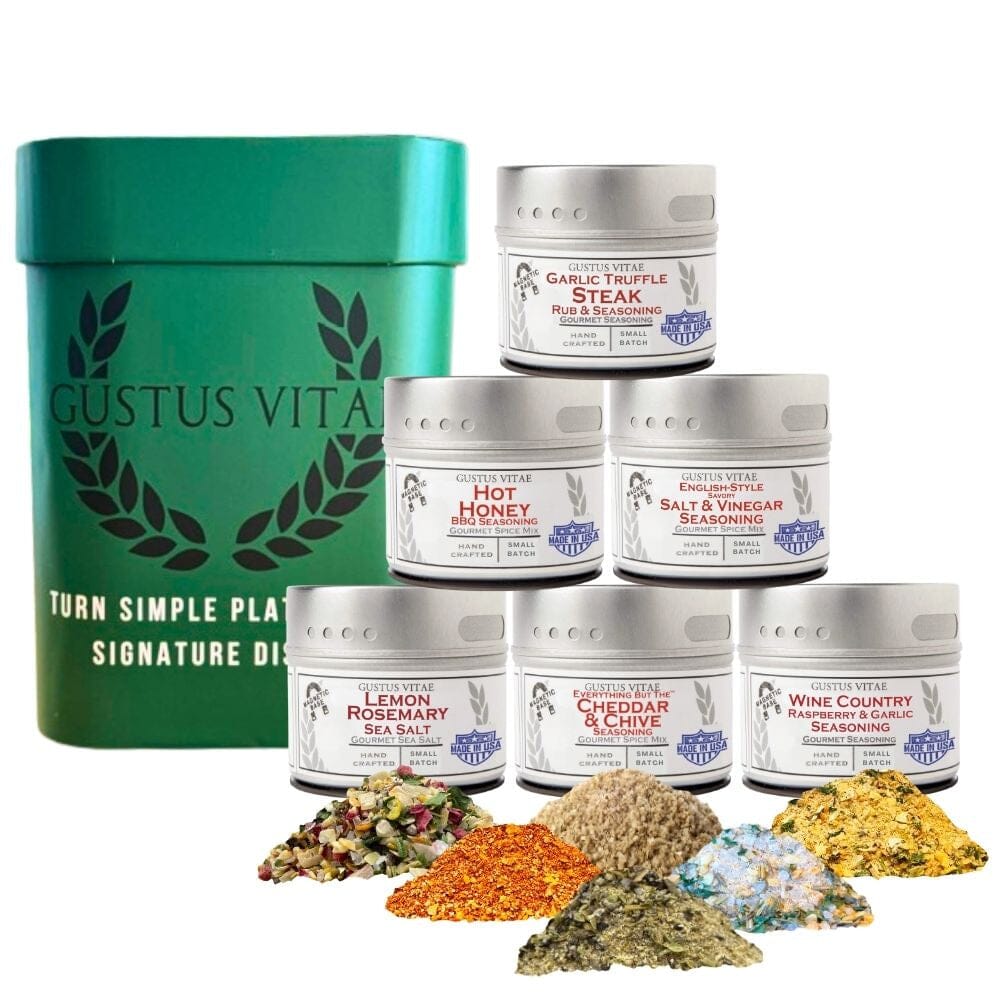 Gourmet Culinary Favorites  | Gift Packaged Seasoning Collection | Set of 6 | Go To Gift For All Occasions